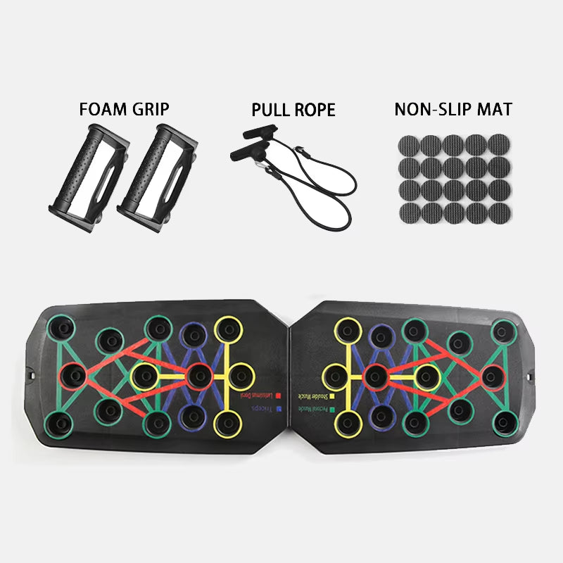 Portable Foldable Push-Up Board Set with Handles Multifunctional Fitness Equipment for Chest Abdomen Arms Back Training
